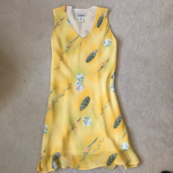 Lapis Dresses & Skirts - ANTHROPOLOGY Floral patterned yellow dress